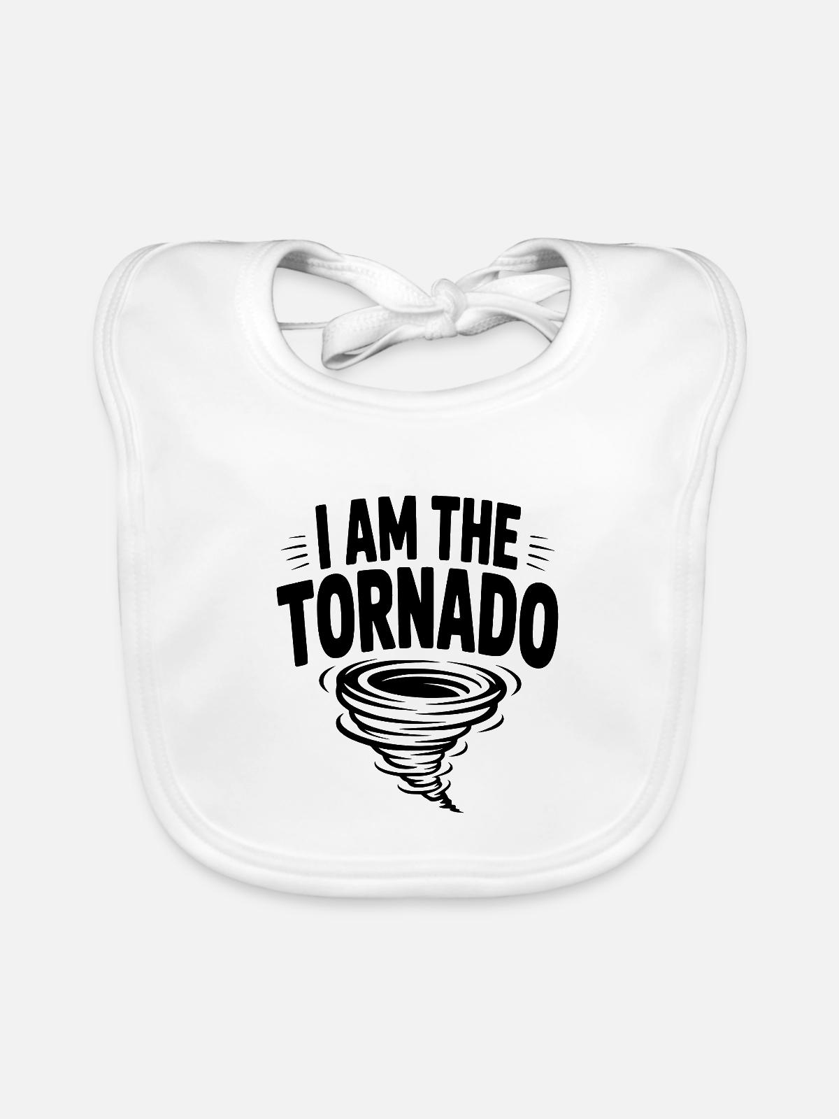 Ich bin der Tornado - Baby Bio-Lätzchen - Weiß - Vorne