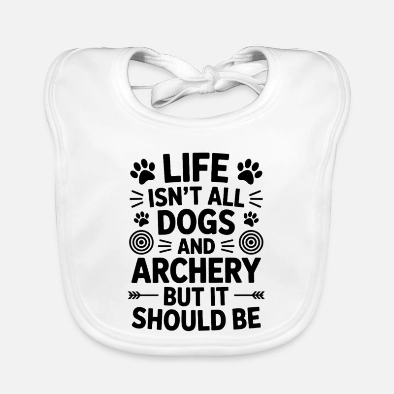 Tir à l’arc Dicton chiens Cadeau de tir à l’arc Bavoir bio Bébé