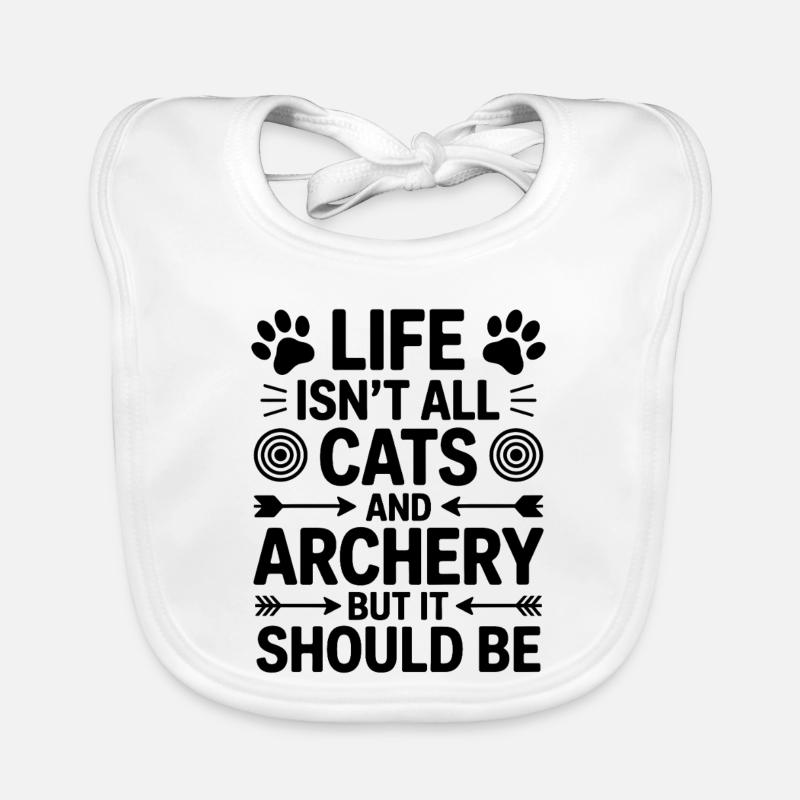 Bogenschießen Spruch Katzen Bogenschießen Geschenk Baby Bio-Lätzchen