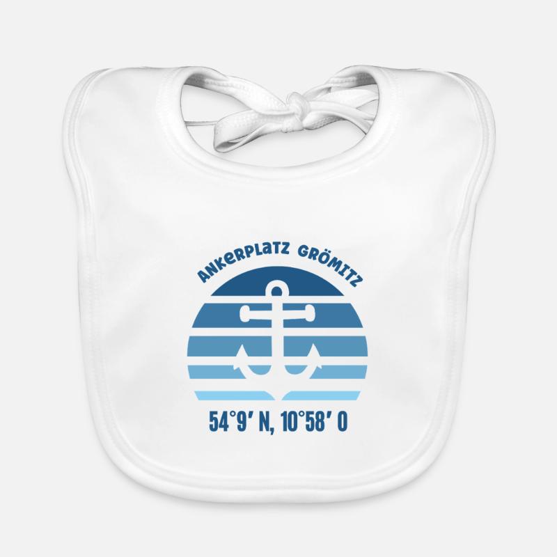 Grömitz Baltic Sea Schleswig Holstein Coordinates Organic Baby Bibs