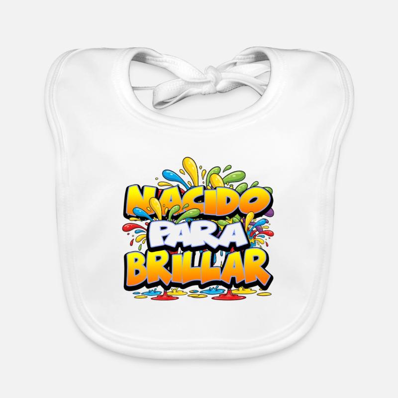 NACIDO PARA BRILLAR V2 - Bavoir bio Bébé - blanc
