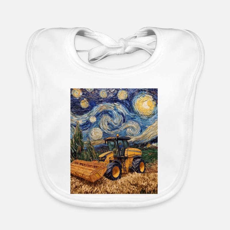 moissonneuse-batteuse fermier style van gogh étoilé Bavoir bio Bébé