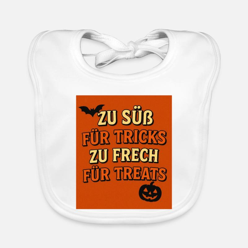 Halloween Saying with Pumpkin and Bat Organic Baby Bibs