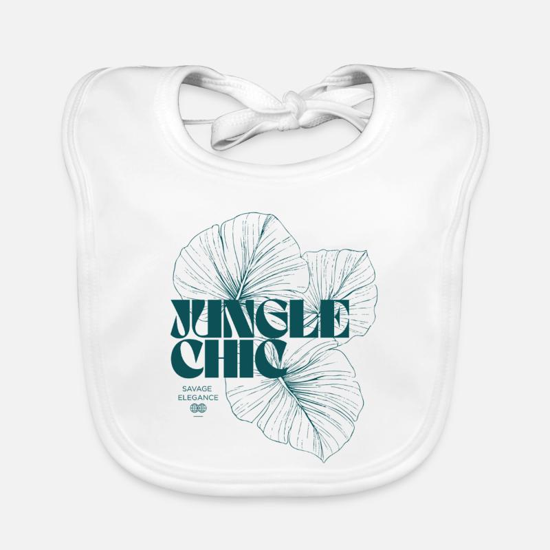 Botanical Jungle Monstera Leaf Pattern Design Organic Baby Bibs