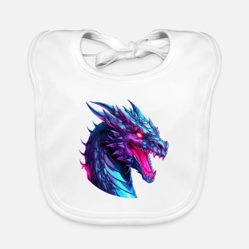 Tête de dragon néon Oeuvre Bavoir bio Bébé
