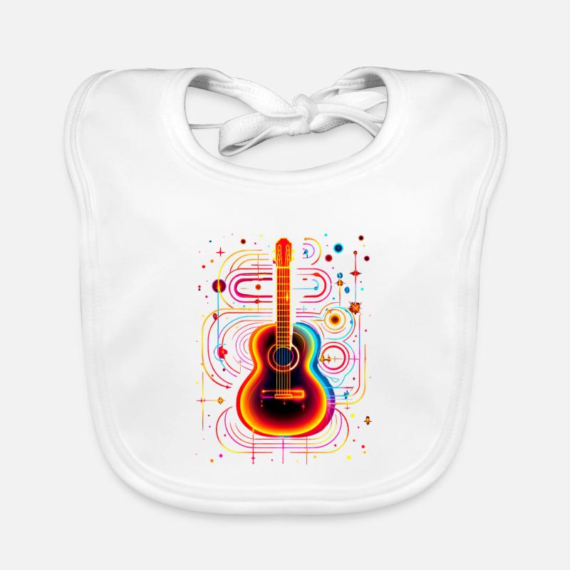 Neon Gitarre mit Psychedelic Effekt Baby Bio-Lätzchen