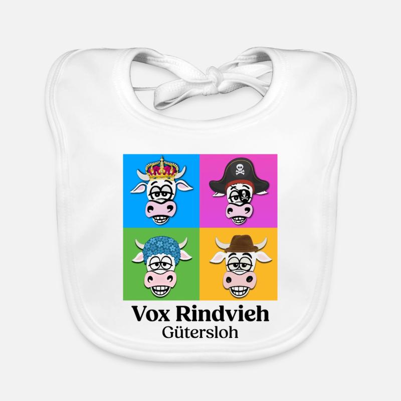 Cow Quartet VR with Text Organic Baby Bibs