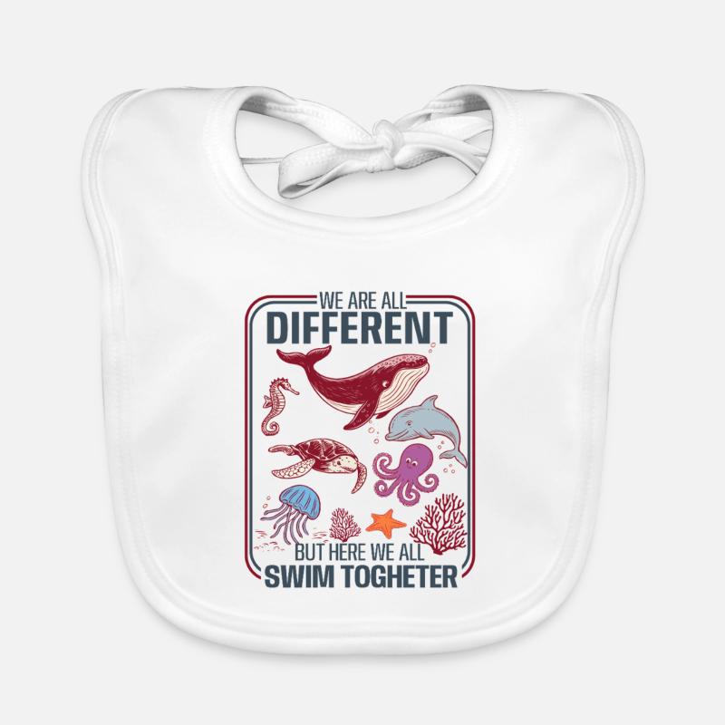 Underwater Diversity Unity Design Organic Baby Bibs