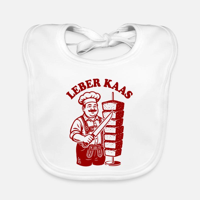 Leberkaas on a skewer or Döner Kebab - Leberkäse Organic Baby Bibs