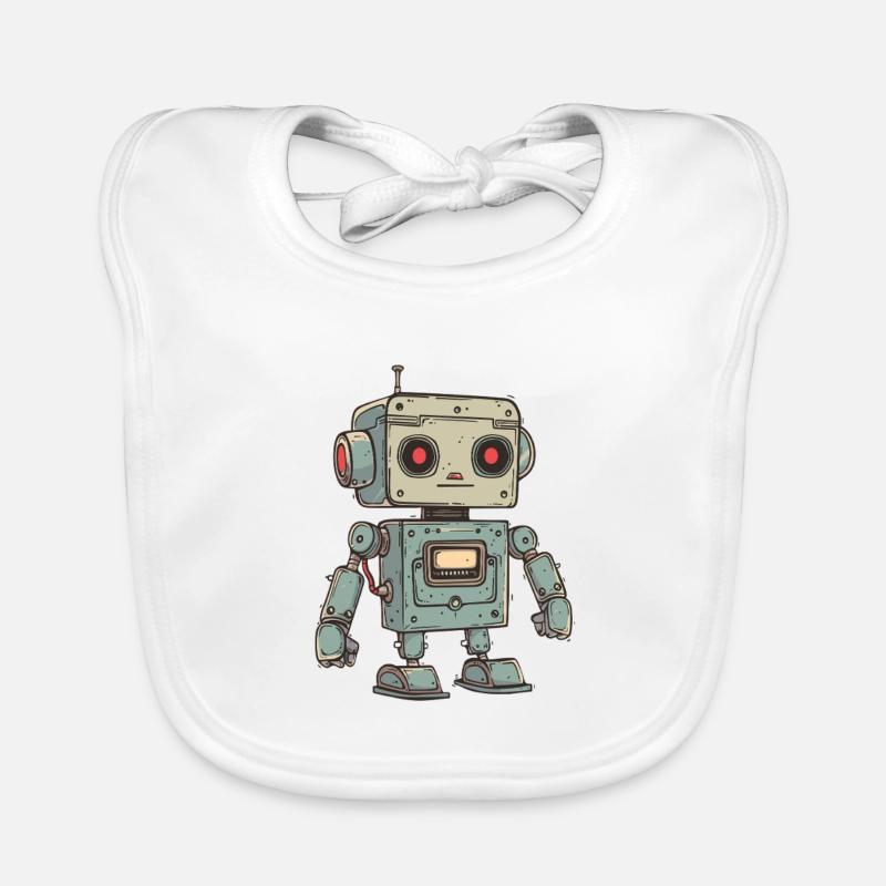 Illustration de robot rétro pour les passionnés de technologie Bavoir bio Bébé
