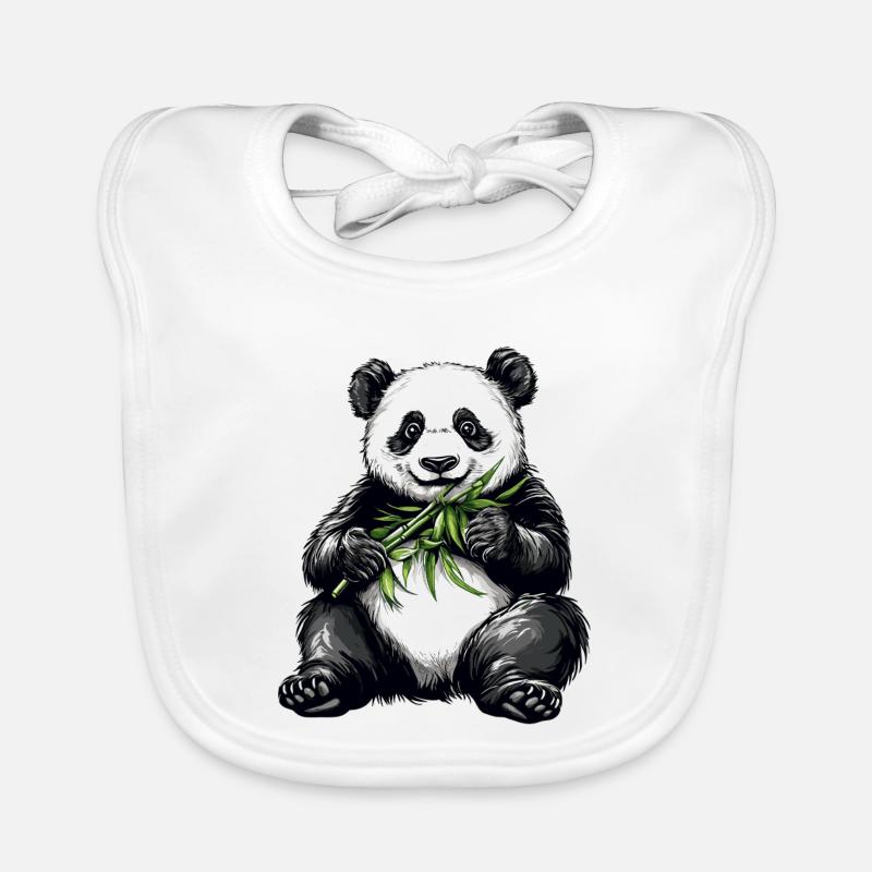 Niedlicher Pandabär mit Bambus Baby Bio-Lätzchen