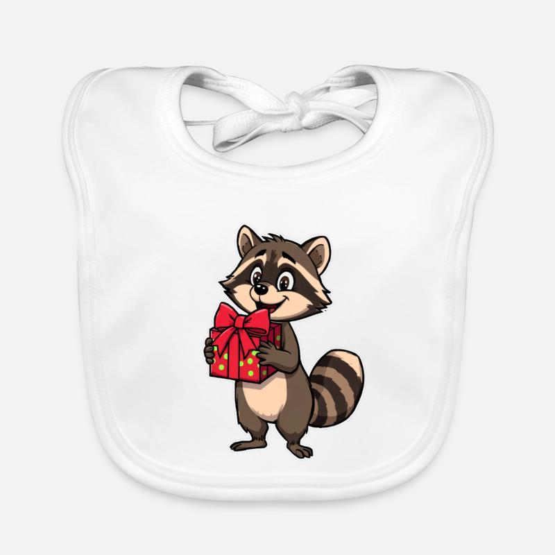 Waschbär mit Geschenkpaket Baby Bio-Lätzchen