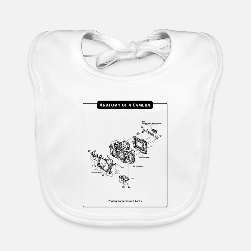 Anatomie der Kamera Silhouette Baby Bio-Lätzchen