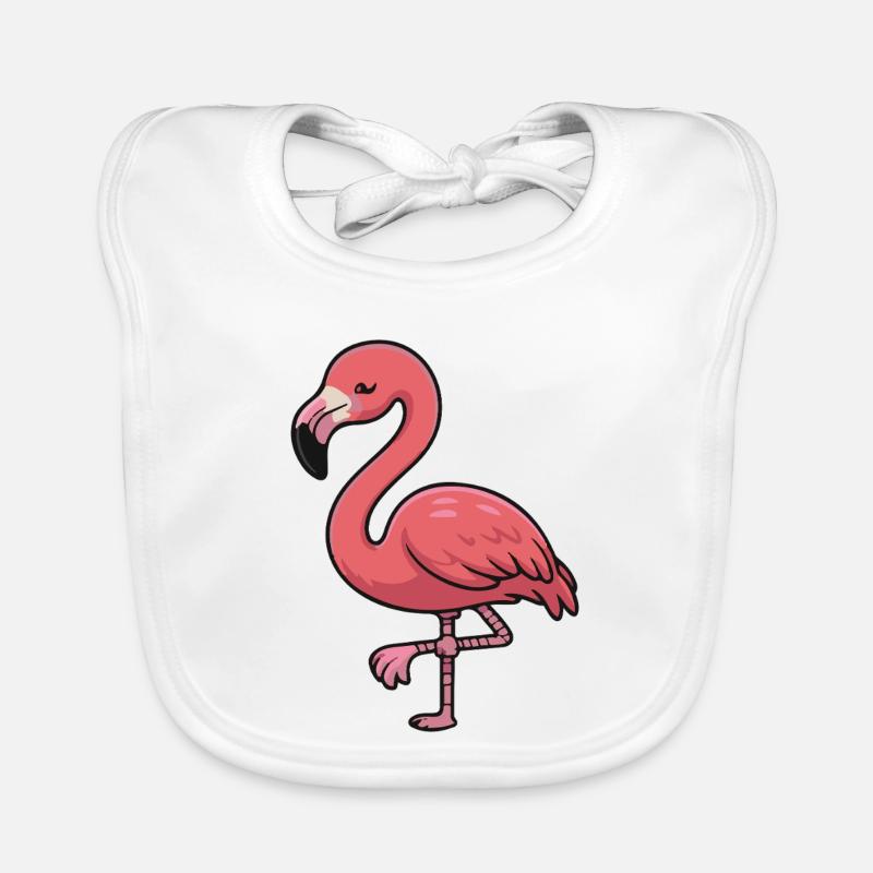 Breloque de dessin animé Pink Flamingo Bavoir bio Bébé