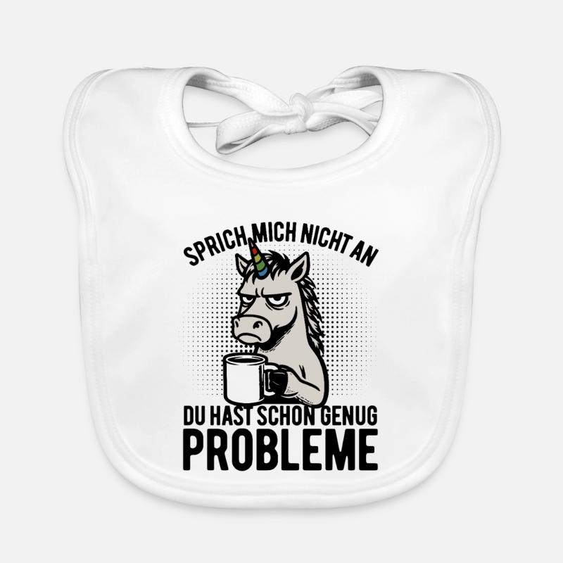 Sprich mich nicht an - mürrisches Einhorn, Kaffee Bavoir bio Bébé