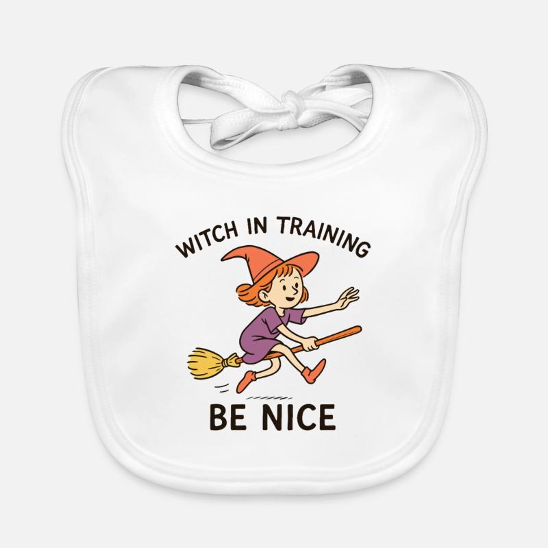 Sorcière en formation Be Nice Halloween Fun Bavoir bio Bébé