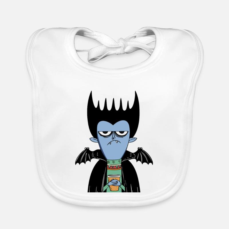 Coffee Vampire | Funny Vampire with Bat Wings Baby Bio-Lätzchen
