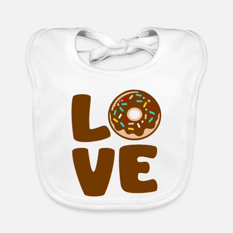 Amour Donut Typographique Doux Bavoir bio Bébé