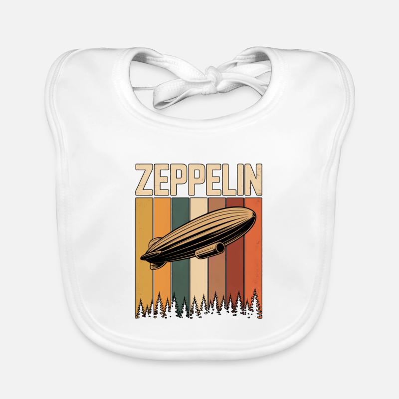 Dirigeable Zeppelin Rétro Vintage Bavoir bio Bébé