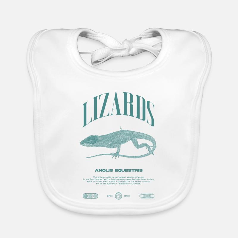 Cuban Knight Anole Reptile Keeper Lizard Organic Baby Bibs