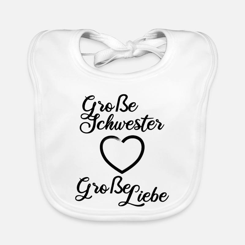 Große Schwester Große Liebe - Baby Bio-Lätzchen - Weiß