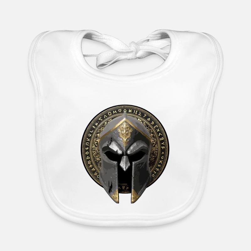 Spartan Helmet Gladiator Organic Baby Bibs