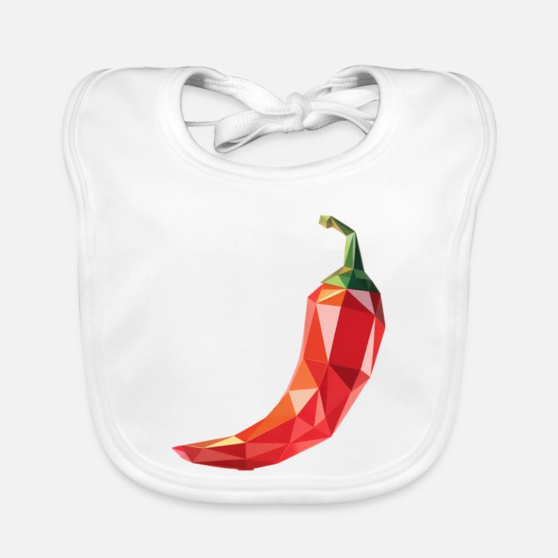 Piment - Cool Low Poly Logo Végétal Bavoir bio Bébé