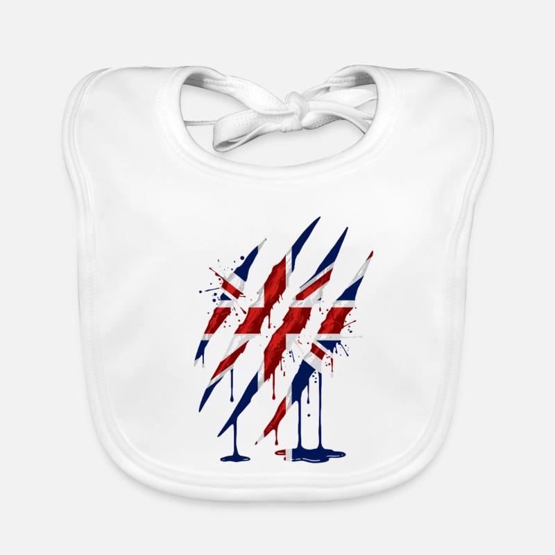 Union Jack Claw Scratch Mark Organic Baby Bibs