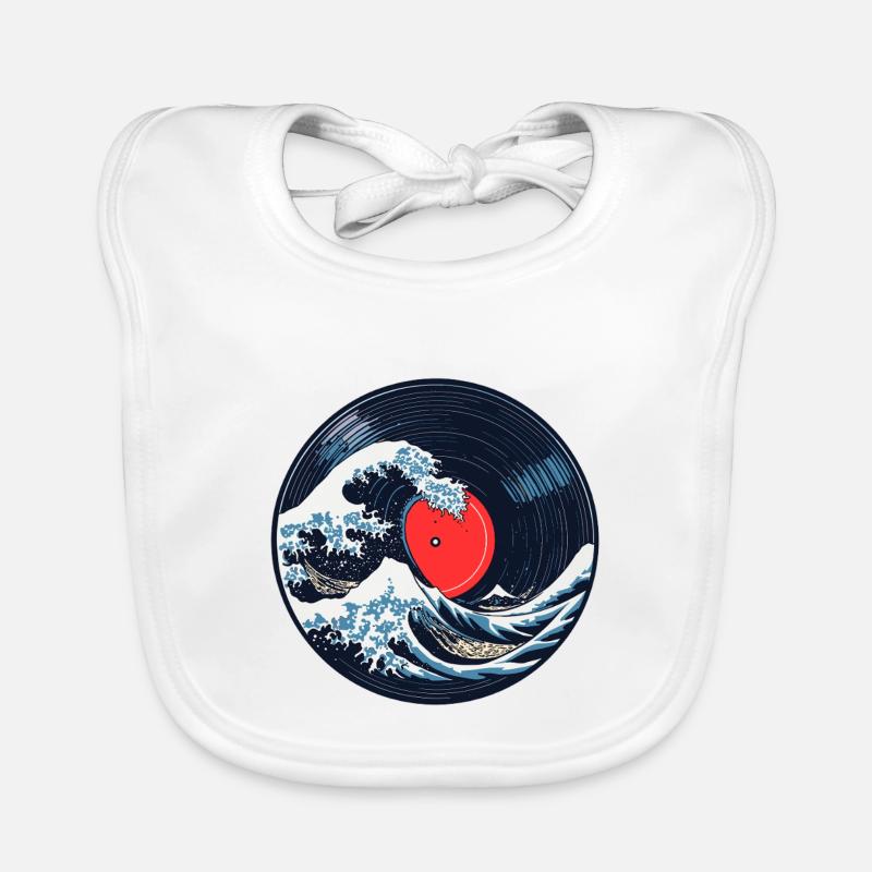 Vinyl Wave - Japanese Vinyl Record Organic Baby Bibs
