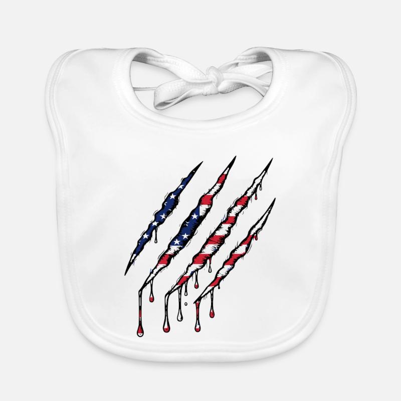 Scratch USA Flag Scratch Trace Bavoir bio Bébé