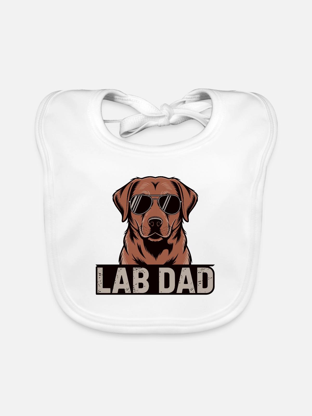 Foxred Lab Dad Sonnenbrille - Baby Bio-Lätzchen - Weiß - Vorne