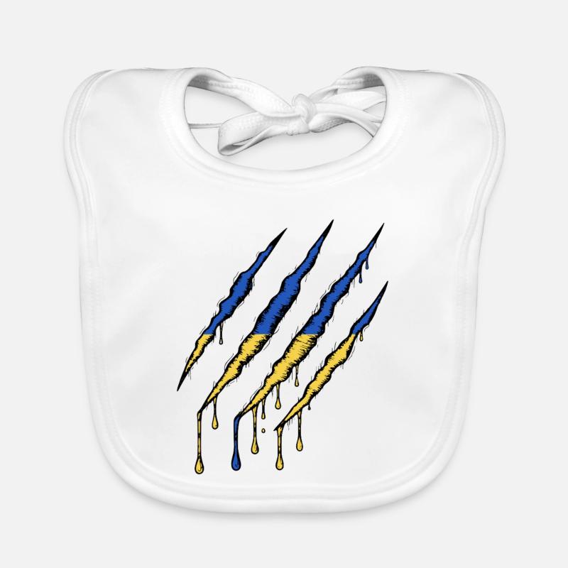 Griffe de drapeau de l’Ukraine - Griffe de griffe Bavoir bio Bébé