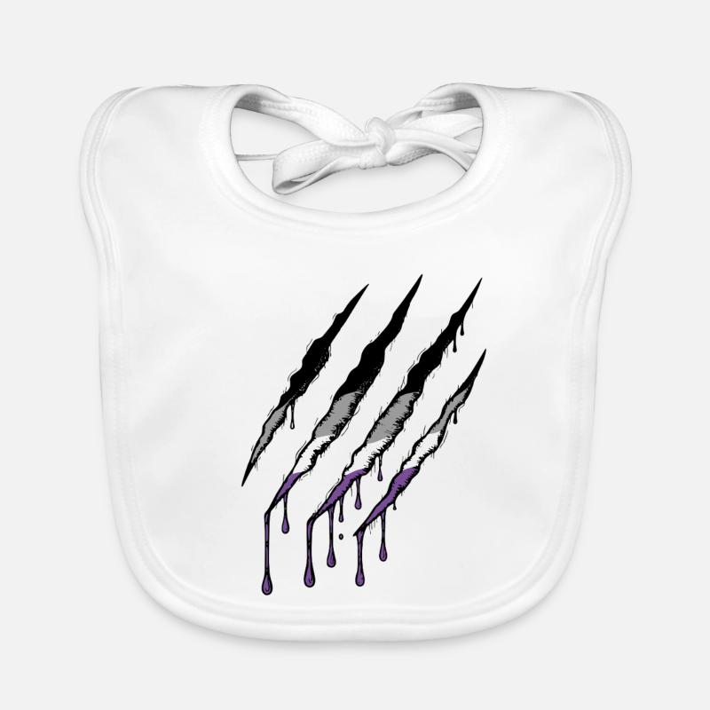 Ace Pride Claw - Marque de griffure de drapeau asexué Bavoir bio Bébé
