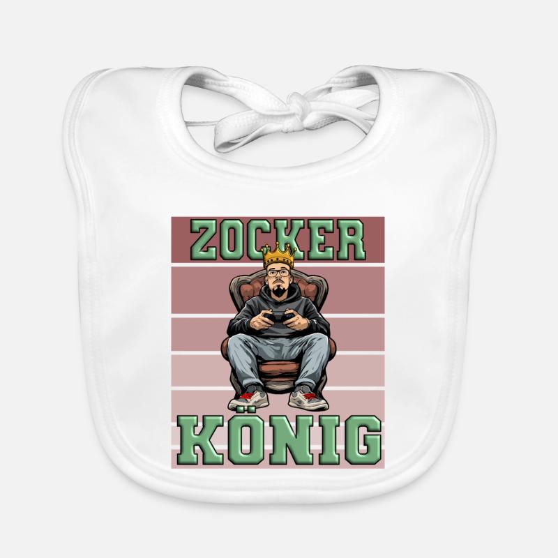Gamer King - gaming controller Organic Baby Bibs