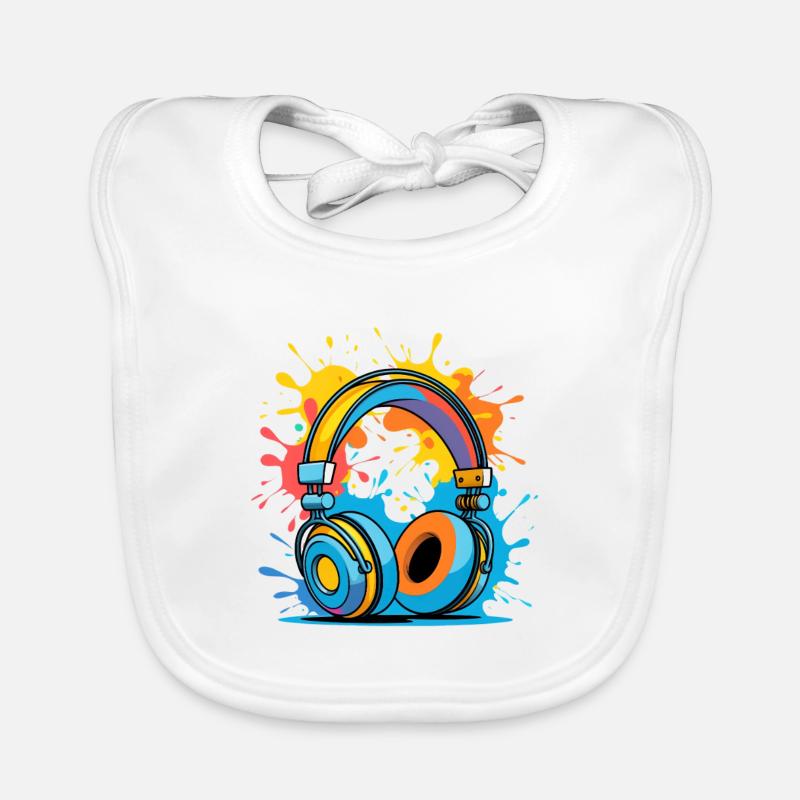 Bunte Kopfhörer Splash Design Baby Bio-Lätzchen