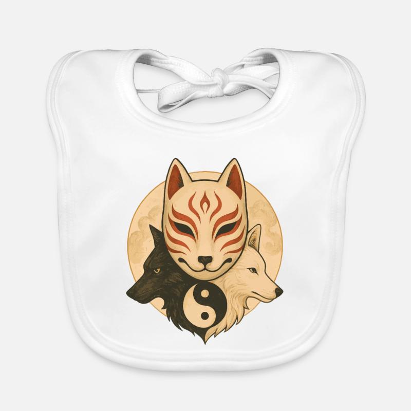 Fox Mask & Yin Yang Wolves Organic Baby Bibs
