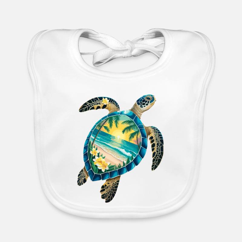 Turtle Waves Surf Turtle Surfer Turtles Organic Baby Bibs