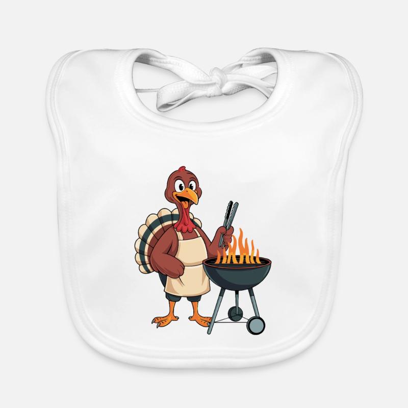 Conception amusante de grillade de dinde Bavoir bio Bébé