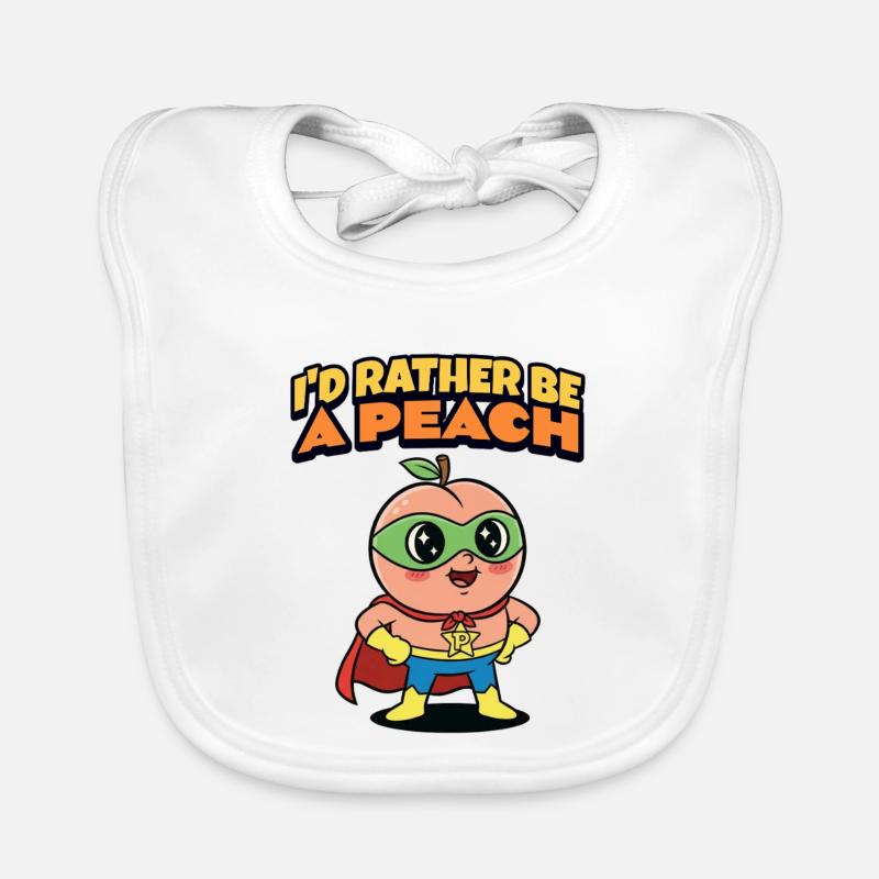 Pfirsich Spruch I'd Rather Be A Peach Baby Bio-Lätzchen
