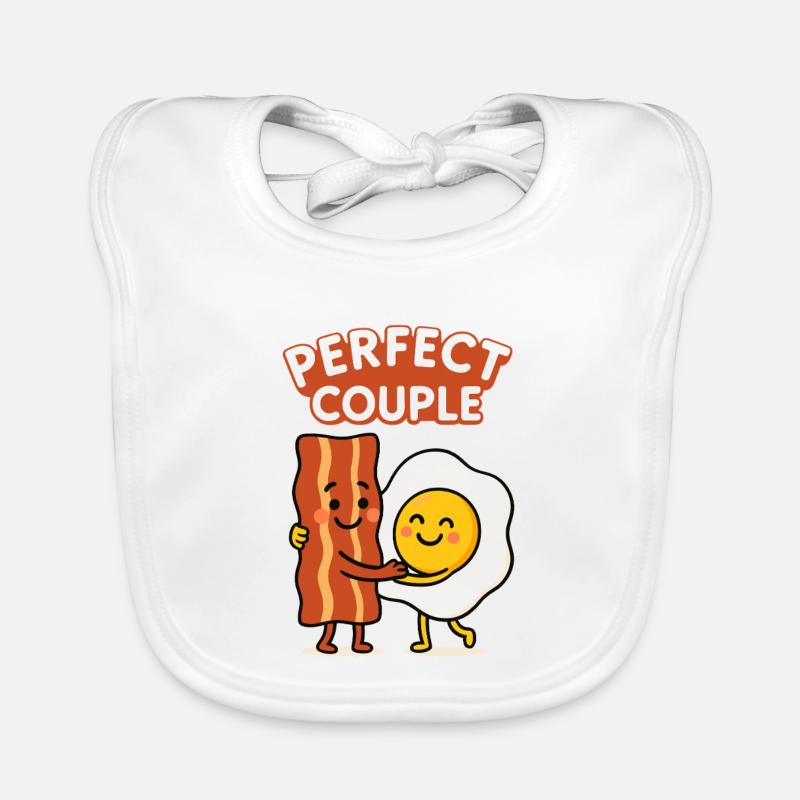 Couple parfait : Bacon et œuf Hug Delight Bavoir bio Bébé