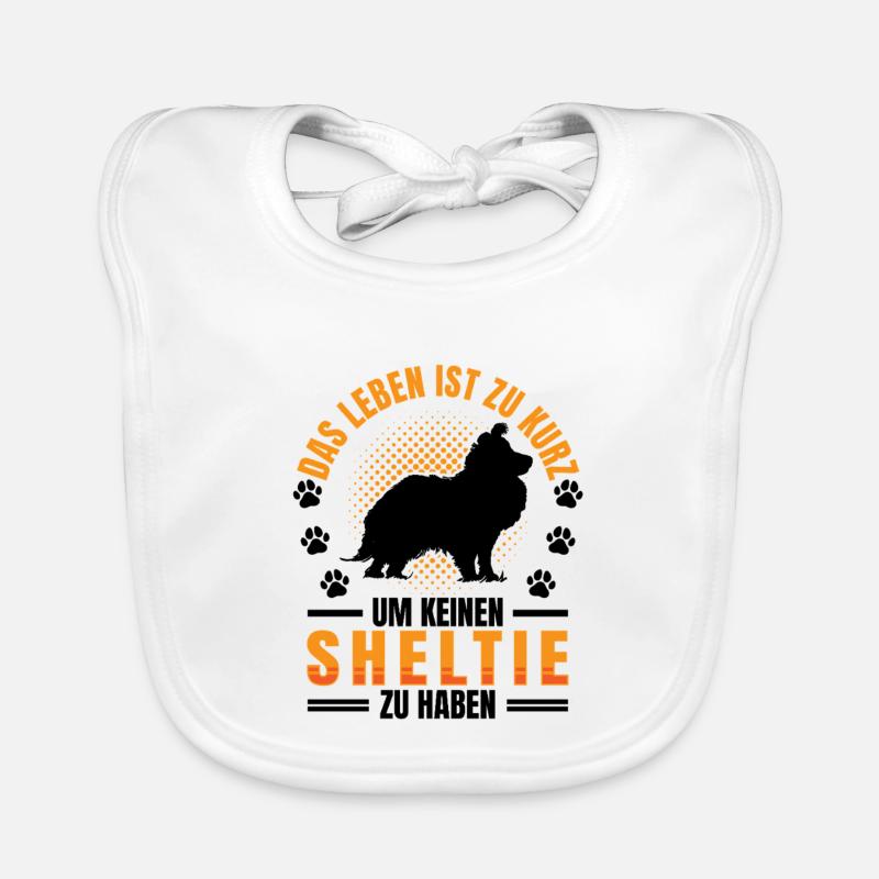 Sheltie ne possède pas de chien de berger Shetland - Bavoir bio Bébé - blanc