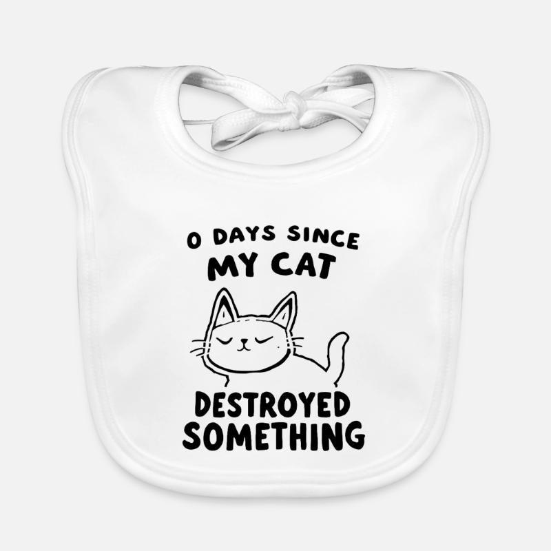 0 Days Since My Cat Destroyed Something Fun Baby Bio-Lätzchen