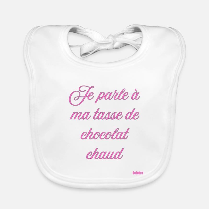 Tasse Chocolat Chaud Script Rose Bavoir bio Bébé