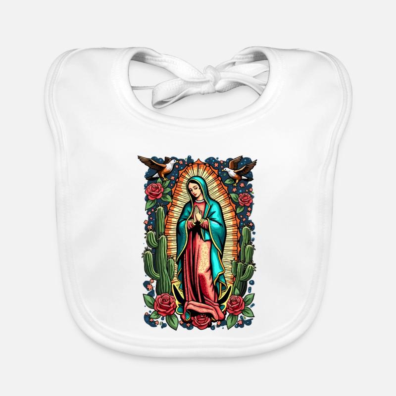 Madonna with Roses and Cacti Organic Baby Bibs