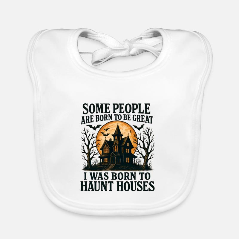 Halloween - Spukhaus - Geist Baby Bio-Lätzchen