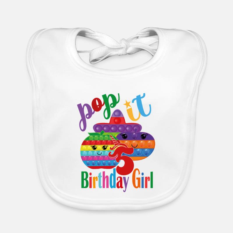 pop it Fille d’anniversaire 5 Bavoir bio Bébé