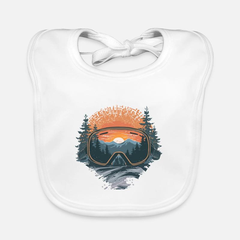 Ski goggles sunset Organic Baby Bibs
