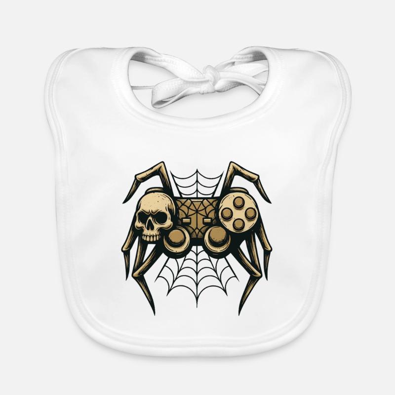 Schädelspinne mit Controller Baby Bio-Lätzchen