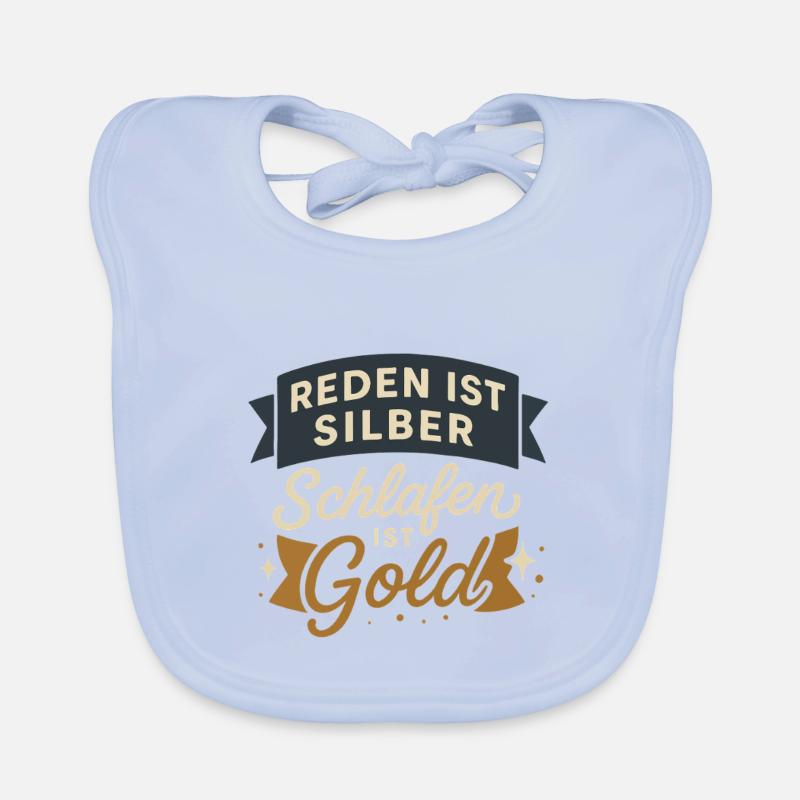 Talking is silver, sleeping is gold Organic Baby Bibs