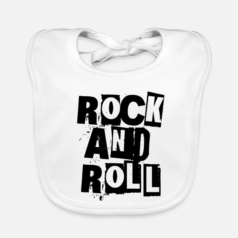 Rock and Roll découpé Typographie Design Bavoir bio Bébé